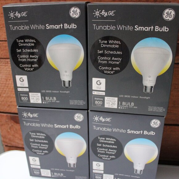 GE C by GE Tunable White Smart Bulb BR30 Bundle of 4 Dimmable LED 800 Lumens New - Picture 2 of 8